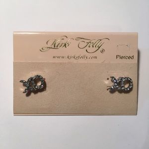 Kirks Folly XO Silver Stud Earrings